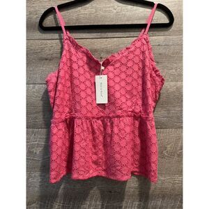 Sim & Sam Honeysuckle Spaghetti Strap Lined Eyelet Halter Size Xtra Large